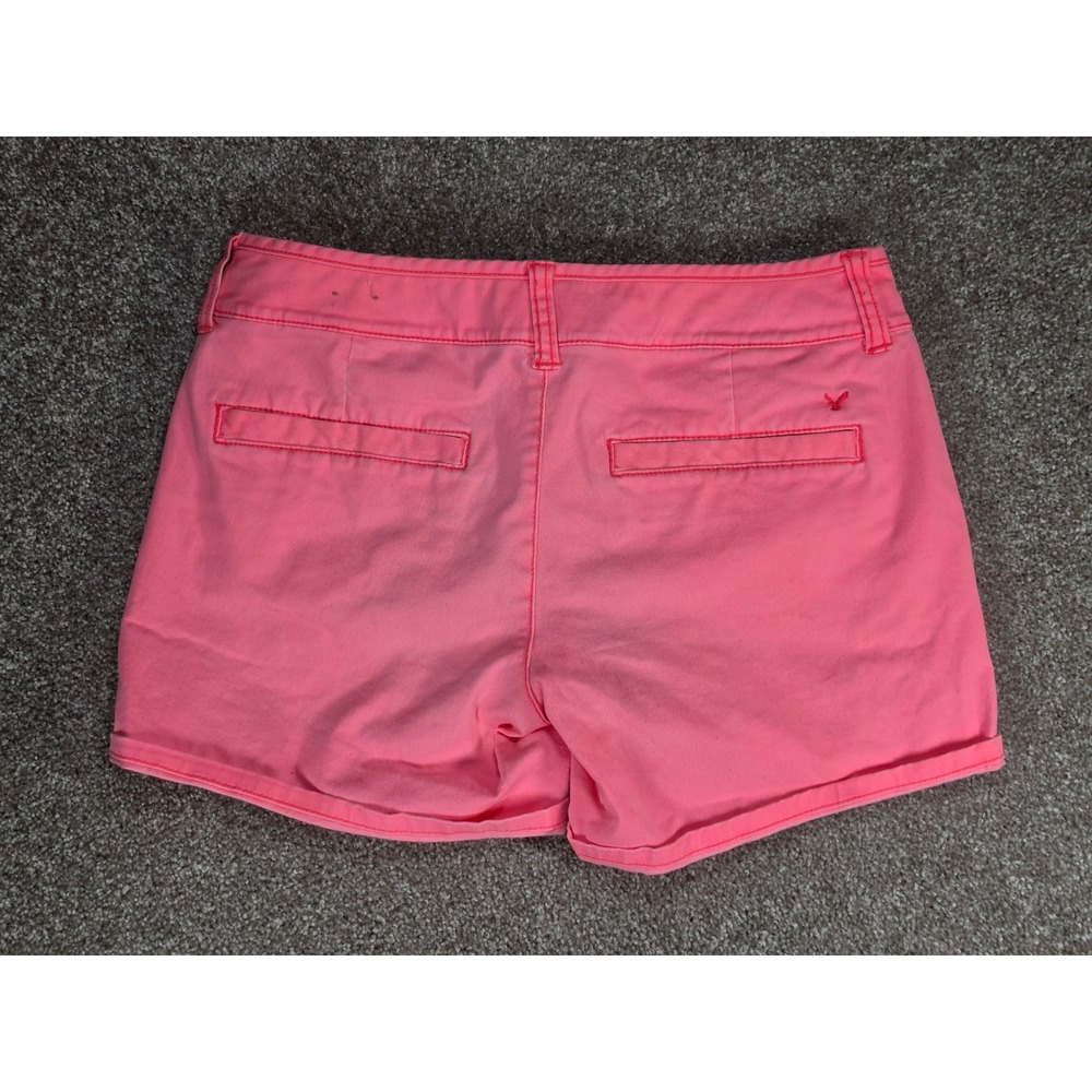 American Eagle Outfitters Midi Stretch Shorts Neon Pink Size 0 Casual Summer Y2K - Picture 7 of 7